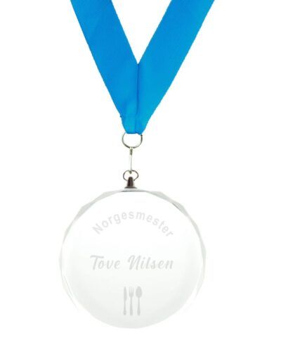 Glassmedalje ø60 mm m/etui