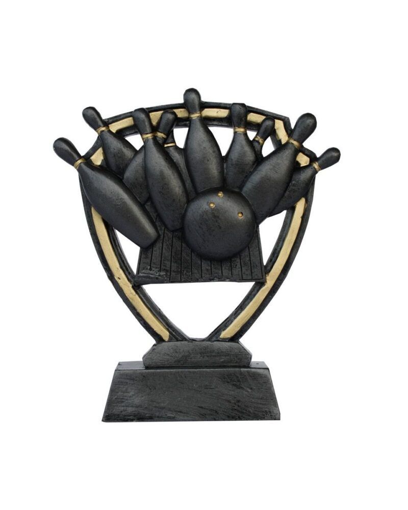 Bowling Statuett Sort med gull detaljer