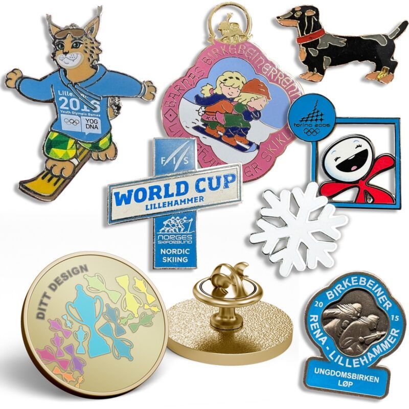 diverse_pins_farger_emalje_din_logo Pins med farger