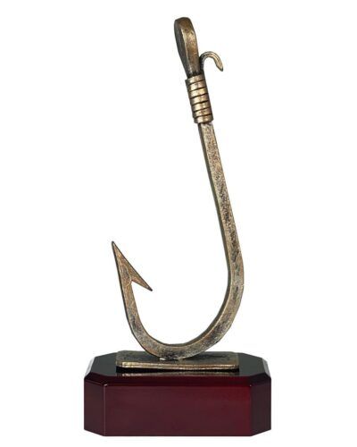 Fiskekroken Metallstatuett 27,5cm