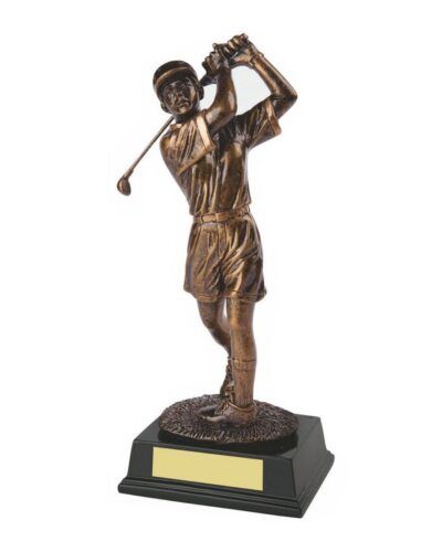 Golf figur - Antikk gull - Dame - H: 26 cm