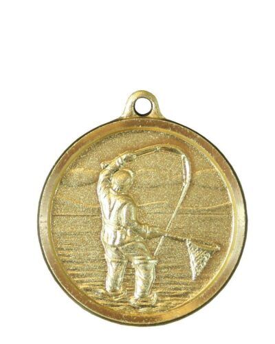 Medalje - FISKE - Gull 32 mm - Messing