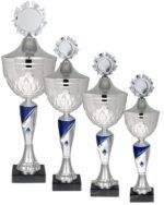 Sølvpokalserie med blå detaljer