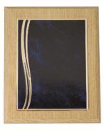 Plakett til utmerkelse. Plakett med blå metallfront.