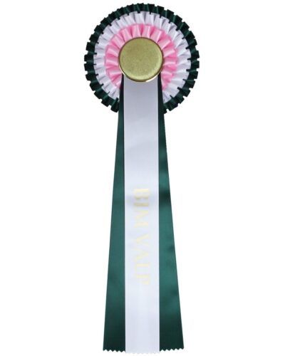 Rosett BIM Valp - Grønn Hvit Rosa - 39cm