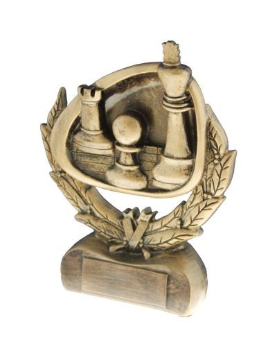 Sjakkvinner resina-statuett 17cm