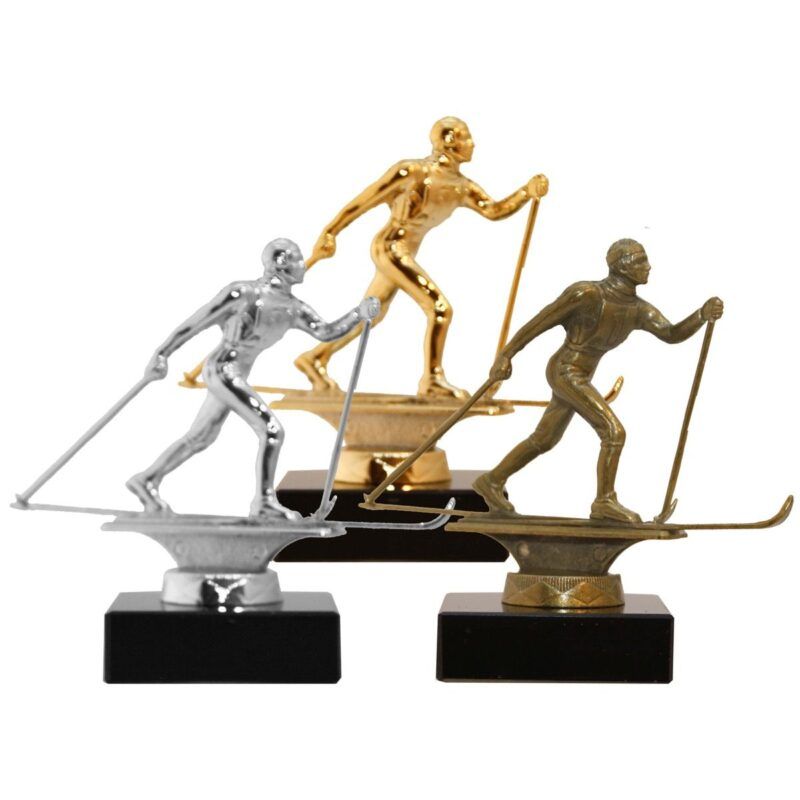 Skistatuett Langrenn Metallfigur