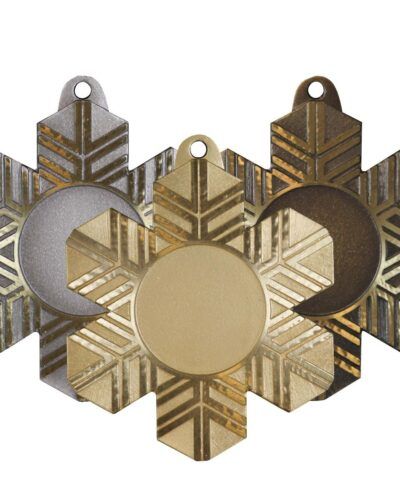60mm Messingmedalje Snøkrystall