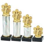 Langrenn skistatuett i gullvalør