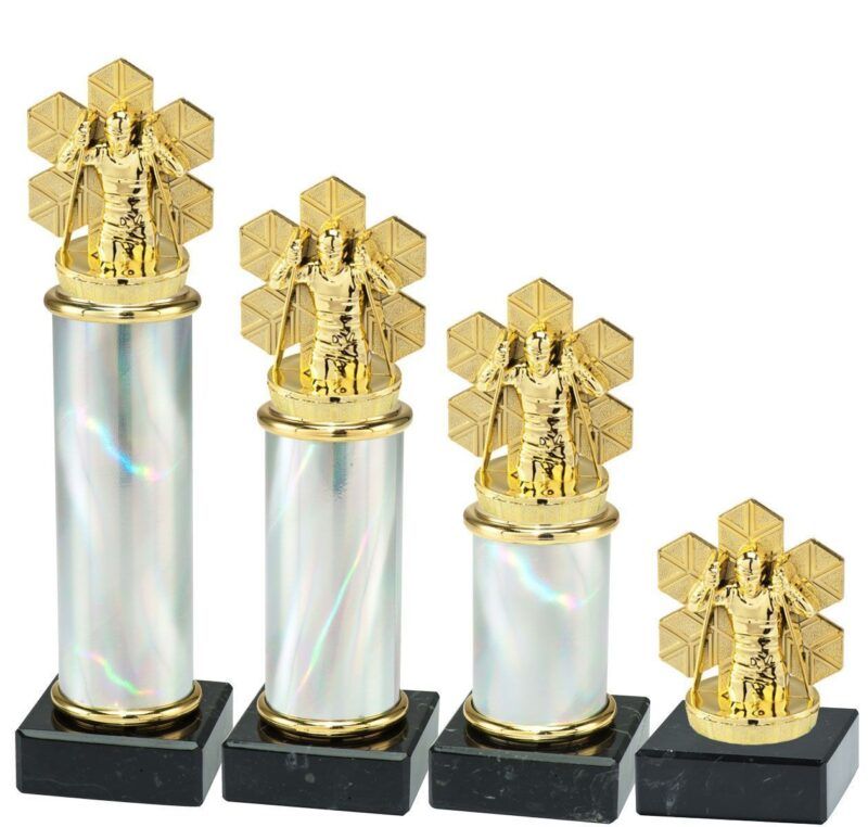 Langrenn skistatuett i gullvalør