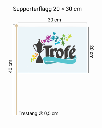 Supporterflagg Medium 20x30cm