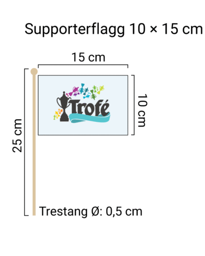 Supporterflagg XSmall 10x15cm