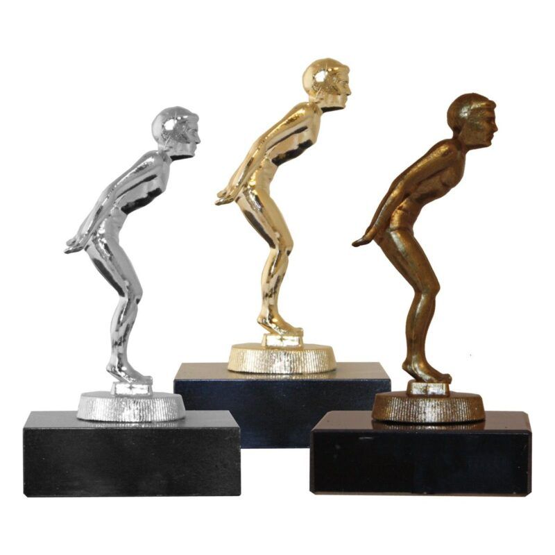 Svømmestatuett i metall herre