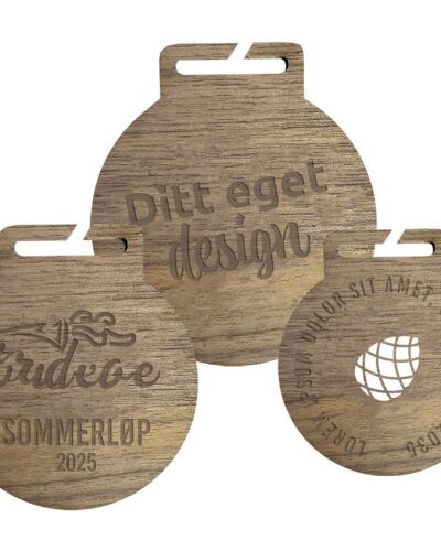 Tremedaljer Valnøtt 3mm